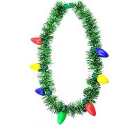 Fun Novelty Tinsel Necklace Christmas Tree Lights - Joke Xmas Party Costume Light Up LED Accessory - ForJumper Day, School & Office Parties, Christmas Markets Outfit
