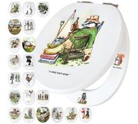 Fun Novelty Toilet Seat Soft Close, Easy Fit, Printed On 3 Surfaces with Bryn Parry Gardening Art. A Blend of Gardening & Home & Bathroom Decor, Makes A Delightful Gift for All Gardening Entusiasts.