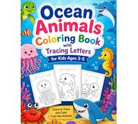 Fun Ocean Animals Coloring Book with ABC Tracing for Kids Ages 3-5: Preschool Handwriting and Activity Workbook