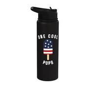 Fun One Cool Pops Patriotic Summer Father's Day Graphic Stainless Steel Insulated Water Bottle