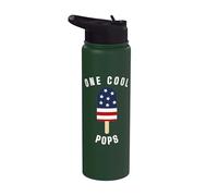 Fun One Cool Pops Patriotic Summer Father's Day Graphic Stainless Steel Insulated Water Bottle