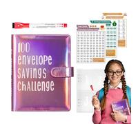 Fun Organised Money Challenge Book - 100 Envelopes, Practical, Durable Wallet, Funny and Colourful Design | Money Management for Saving, Budget Tracking, Financial Outstanding
