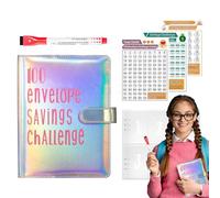 Fun Organised Money Challenge Book - 100 Envelopes, Practical, Durable Wallet, Funny and Colourful Design | Money Management for Saving, Budget Tracking, Financial Outstanding
