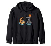 Fun Otter and Seal 6 7 Swimming Artwork Swim Team Swimmer Zip Hoodie