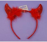 Fun pair of red sequin Devils horns on head band, Alice band , Great Hen nights, fancy dress.