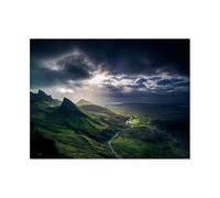 Fun Paper 1000 Piece Jigsaw Puzzle，Scotland Mountain Hill Clouds Dawn，Thanksgiving Christmas Birthday Adult Children's Intellectual Learning Toys Men and Women Gift（50x70cm）-E49