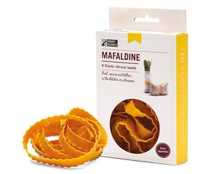 Fun Pasta Shaped Silicone Bands, Set of 8 Super Strong Elastic Bands for Repeated Use In the Kitchen and Around the Home, they Look Great and Don't Tear! Mafaldine Bands by Monkey Business