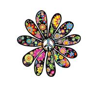 Fun Personality Flower Power Peace Decal for Campers, Bicycles, Bumpers Vinyl Sticker 13cm X 12.3cm(Nero,20cmx18.9cm)