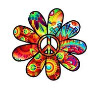 Fun Personality Flower Power Peace Decal for Campers, Bicycles, Bumpers Vinyl Sticker 13cm X 12.3cm(Pink9,30cmx28.3cm)