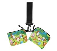 Fun Personalized Music Concert Animal Women's Coin Pouches Card Holder Cute Fashion ID Card Holders Protector with Zipper Pocket for Lady 2 Pcs, Fun Personalized music Concert animal, One Size, Casual