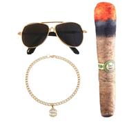 Fun Pet Apparel | Hip Hop Pet Costume Set with Cat Dog Necklace and Sunglasses, Cosplay Dress-Up for Small and Medium Dogs and Cats, Trendy Pet Costume for Puppies