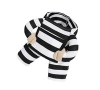 Fun Pet Prisoner Costume Comfortable Wear for Fesitval Event with Striped Design Halloween Party Photoshoots Outfit Halloween Pet Costume