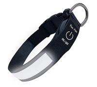 Fun Pets LED Dog Collar in Black & White - USB Rechargeable Pet Safety Collar - Great Visibility & Improved Safety (60cm - 70cm / 23.6" - 27.6")