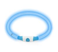 Fun Pets Mega Bright Rechargeable Dog Collar in Blue USB/Micro USB LED Light cut to fit any size. Powerful, Showerproof, Multiple Flashing Modes and Full Guarantee