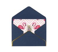Fun Pink Flamingo Pineapple Print Christmas Cards, Festive Cards, Xmas Cards With Envelope Festive Xmas Greeting Cards Pearl Paper (16x11.5 Cm)
