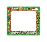 Fun Pixel Game Happy Birthday Party Inflatable Selfie Photo Frame for Pictures & Decors Pixelated Mosaic Gamer Party Blow Up Picture Frame Pixel Miner Party Decorations