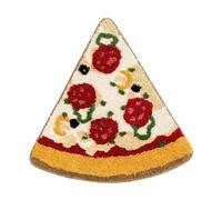 Fun Pizza Plush Area Rug - Creative Tufted Non-Slip Floor Doormat, Soft Faux Cashmere Pizza Design, Absorbent Bedroom Entrance Mat for Bathroom Playroom Home Decor (Sausage Pizza,50X50CM(1pc))