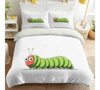 Fun Playful, Cartoon, Cute Duvet Cover Set Soft Breathable Caterpillars, animals Bedding Set Super Soft With Pillowcases Durable & Easy Care Kids & Teens Bedroom Decor