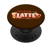 Fun playful cute design Gen Z trendy Fueled by Latte PopSockets Adhesive PopGrip
