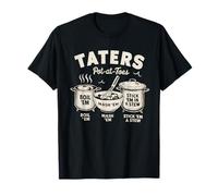 Fun Potato Cooking Quotes For Family & Friends Unisex Adults Taters Potatoes Boil ‘Em Mash ‘Em Funny Quote Cook Cooking T-Shirt Black S Short Sleeve Classic Fit Cotton, Polyester T-shirt
