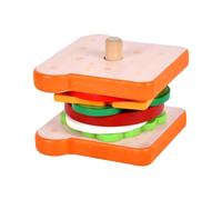 Fun Pretend Play Food Toy Sandwich Burger Stacking Toy Building Block Set for Toddler Imaginative and Interactive Game Wooden Hamburger Stacking Toy