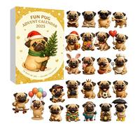 Fun Pug Advent Calendars 2025, 24 Days Christmas Countdown Calendar With 24 Cute Pugs Dog Ornaments, Dog Lovers Advent Calendars 2025, Holiday Treat For Pug Lovers, Christmas Tree Decorations (C)