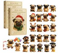 Fun Pug Advent Calendars 2025, 24 Days Christmas Countdown Calendar With 24 Cute Pugs Dog Ornaments, Dog Lovers Advent Calendars 2025, NEW Holiday Treat For Pug Lovers, Xmas Tree Decor