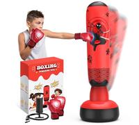 Fun Punching Bag for Kids Ages 3-8, 58" Inflatable Punch Bag with 2 Targets & Kids Boxing Gloves,Pump, Kid Gym Equipment, Boxing Bag for Boys & Girls, The Most Special Christmas Birthday Gifts Toy