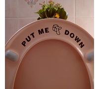 Fun 'Put Me Down' Funny Toilet Seat Sticker Bathroom Cute Wall Decal - Black Accessory - Potty Training (Black)
