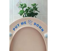 Fun 'Put Me Down' Funny Toilet Seat Sticker Bathroom Cute Wall Decal - Home Accessory - Potty Training (Blue)