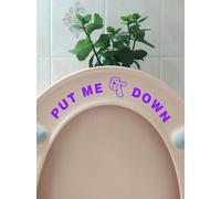 Fun 'Put Me Down' Funny Toilet Seat Sticker Bathroom Cute Wall Decal - Home Accessory - Potty Training (Purple)