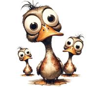 Fun Quirky Duck Vinyl Sticker Decals, Cover up Marks, Funny Multi-Purpose Decor Ideal for Toilet, Laptop, Phone, Cup & More. Weatherproof & Vibrant Childrens Gift Nursery Wall Stickers, 5 Total Ducks