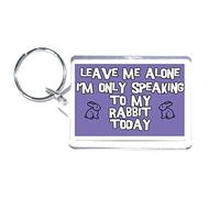 Fun Rabbit Gift - Leave Me Alone I'm Only Talking To My Rabbit Today - Novelty Keyring - Ideal Present