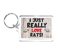 Fun Rat Lover Gift - I Really Love Rats - Novelty Keyring - Present