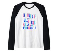 Fun Retro Vintage 60s 70s Social Media Followers Friend Blue Raglan Baseball Tee