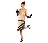 Fun Shack 1920s Flapper Dress Gold Charleston Costume for Women Adult Halloween Party Outfit, Small