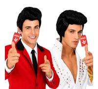 Fun Shack 50s Greaser Wig, Black with Sideburns for 50s Costume