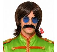 Fun Shack Psychedelic Pop Hippy Wigs for Men, 70s and 60s Rock Costumes, Britpop Style Costume Accessories, One Size