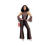 Fun Shack 70s Disco Costume For Women, Rainbow Striped Top With Flared Trousers, Dancing Queen Outfit, Ladies Fancy Dress Medium