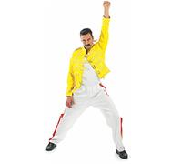 Fun Shack 80s Rock Star Fancy Dress Yellow Costume 80s Fancy Dress Men Large
