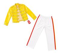 Fun Shack 80s Rocker Costume Men, 80s Outfit for Men, Halloween Costume | Iconic Yellow Jacket with Silver Buckles and White Pants with Red Stripe Included, Perfect for Halloween, Great for Dress-Up