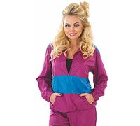 Fun Shack 80s Shell Suit Women Costume Tracksuit 1980s Fancy Dress Halloween Costumes for Women Small Purple