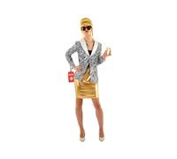 Fun Shack, 90s Fabulous Fancy Dress, 90s Fancy Dress Women | Beautiful Gold Skirt with an Elastic Waist, Zebra Print Jacket Included, Perfect for Halloween, Great for Fancy Dress