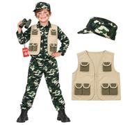 Fun Shack Kids Army Costume - Soldier Dress Up Outfit for Boys - Military Themed Dress Up Play for Kids, Medium