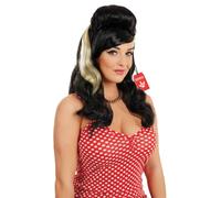 Fun Shack, Beehive Musical Wig Costume Women, Halloween Costume | Volumous Black Wig with Blonde Highlight, Perfect for Halloween, Great for Fancy Dress