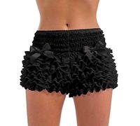 Fun Shack Black Ruffle Shorts for Women, Womens Black Bloomers, Frilly Knickers for Women, Bloomers for Women Fancy Dress One Size
