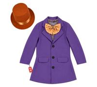 Fun Shack, Candy Factory Boss Costume Kids, Halloween Costumes for Kids | Vibrant Purple Jacket with an Attached Shirt Insert, Gold Neck Bow Included, Perfect for Halloween, Fun for Fancy Dress