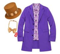 Fun Shack Chocolate Factory Costume Adult, Mens World Book Day Costumes, Adult Book Costume, Willy Costume Men Large