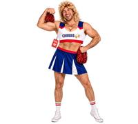Fun Shack, Cheerleader Costume Mens, Halloween Costumes for Men | Multi-Colour Crop Top with Novelty Printed Chest Detail Included, Perfect for Halloween, Great for Fancy Dress