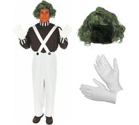 Fun Shack Chocolate Worker Costume for Adults, Chocolate Factory Outfit with Wi